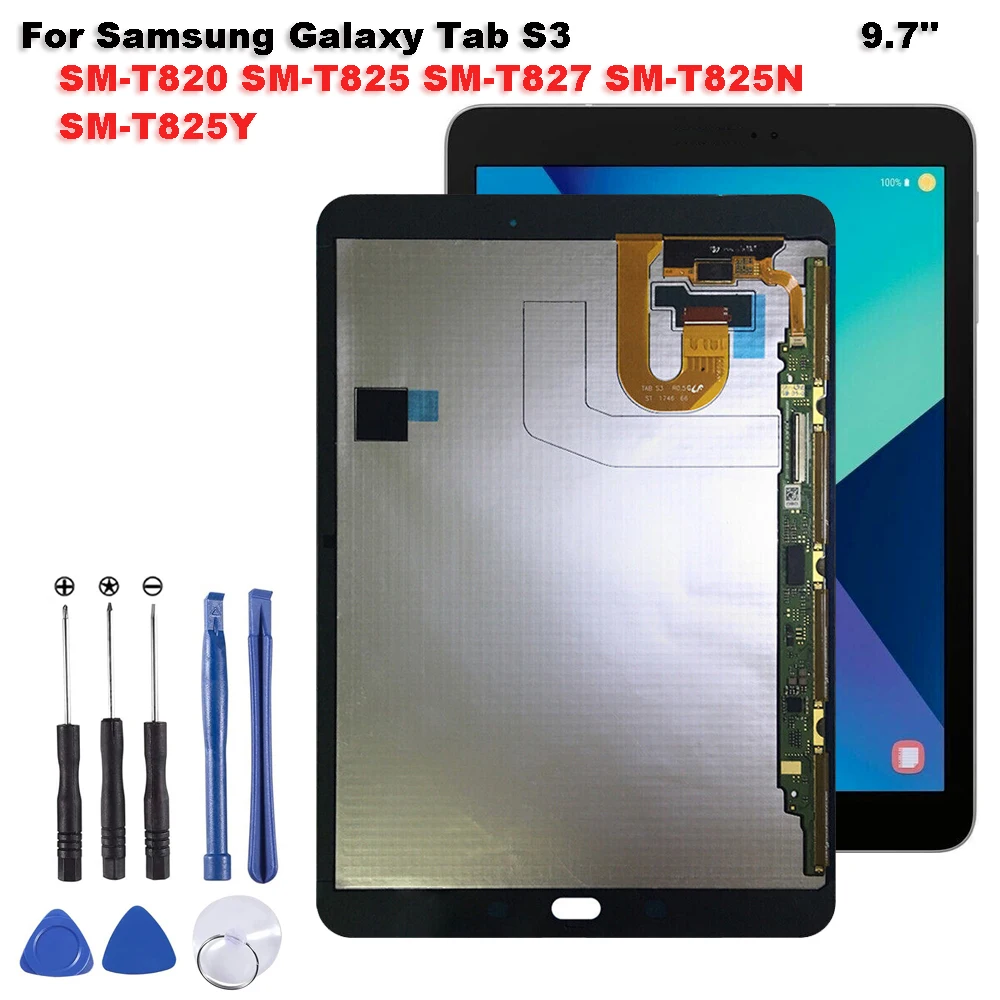 Nuovo Per Samsung Galaxy Tab S3 Sm-T820 Sm-T825 Sm-T827 Sm-T825N Sm-T825Y Display Lcd Touch Screen Digitizer Glass Assembly