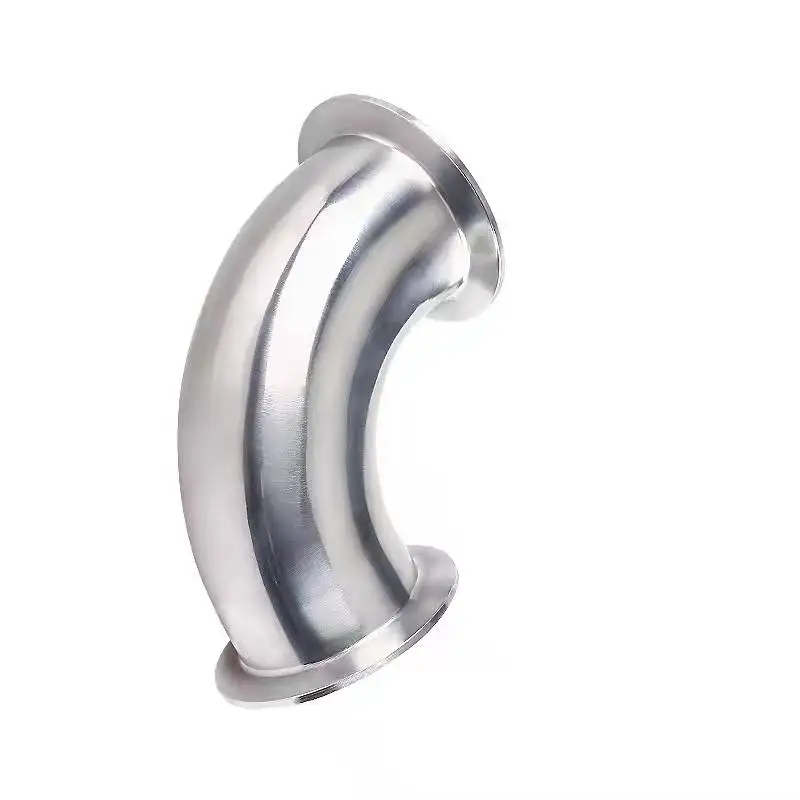 3/4 1” 2” 3“ 4 19mm-102mm Pipe OD Sanitary Tri Clamp Feerule OD 90 Degree Elbow Pipe Fitting Stainless Steel 304 Homebrew