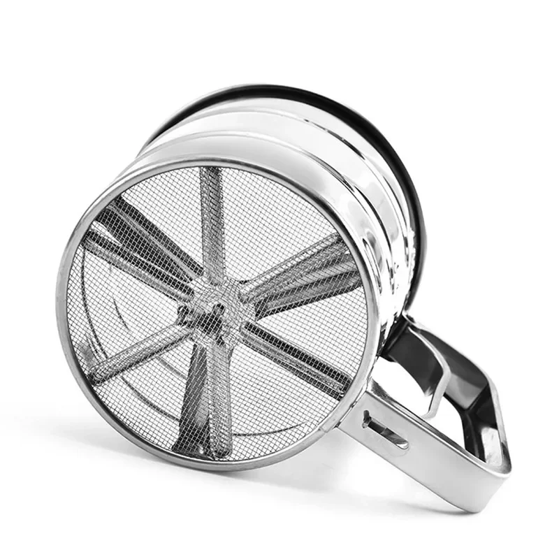 Stainless Steel Flour Sieve Cup Powder Sieve Mesh Kitchen Gadget For Cakes Hand-Screened Sugar Mesh Baking Strainer