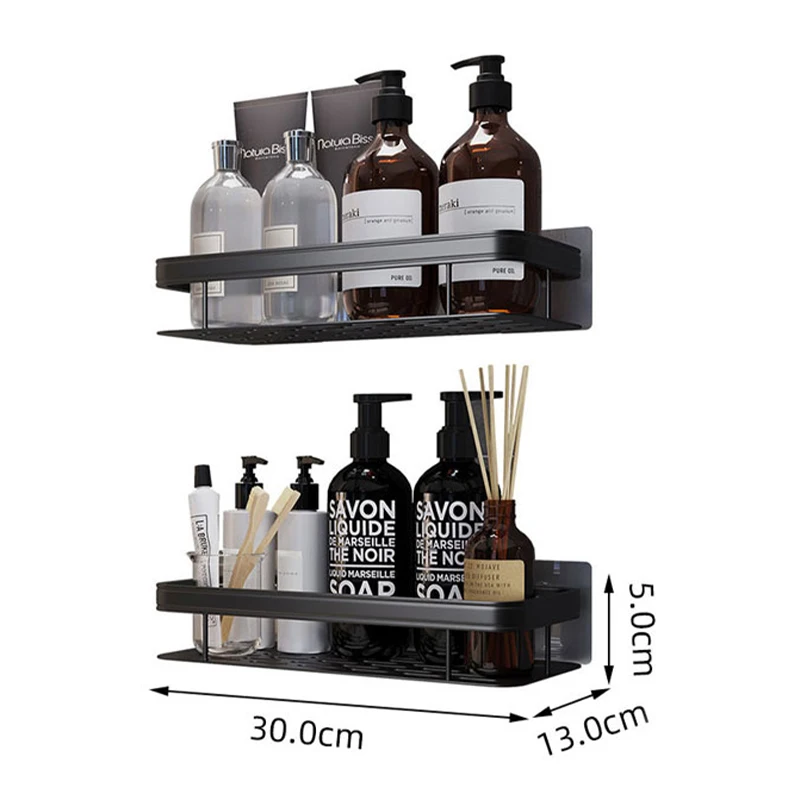 Shower Shelf Bathroom Shelf Makeup Storage Organizer Aluminum Alloy Shampoo Rack Bathroom Accessories No Drill Wall