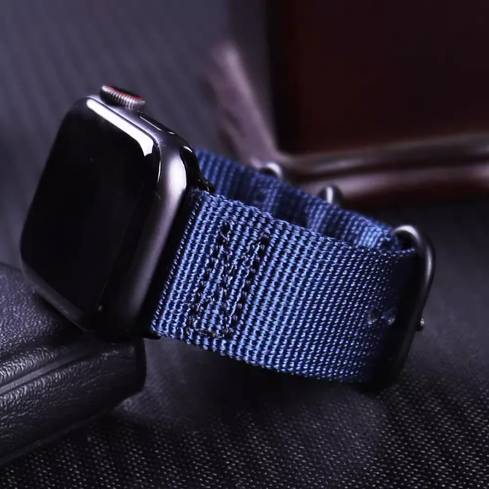 Riemen für Apple Watch Band 44 mm 40 mm 45 mm 41 mm 42 mm 46 mm 49 mm Nylon-Gürtelarmband Correa iWatch Serie 11 10 7 6 9 SE 8 Ultra 3