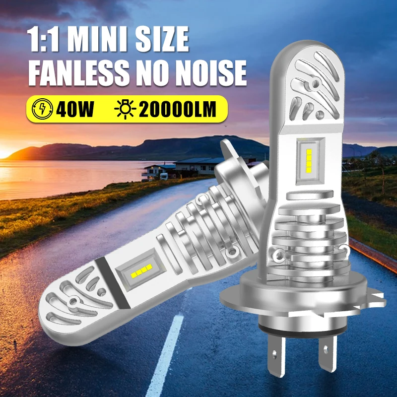 Carshark Mini H7 LED Headlights For VW Passat Golf 7 Polo Audi A4 B8 B6 A3 8P Q7 Mazda 5 3 BK CX7 Lamp 6000K H 7 CSP Car Lights
