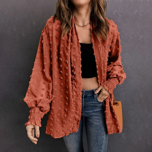 Solid V-Neck Open Front Lightweight Cardigans Casual Chiffon Loose Oversized Knitted Sweaters Single Breasted Chompas Para Mujer 4