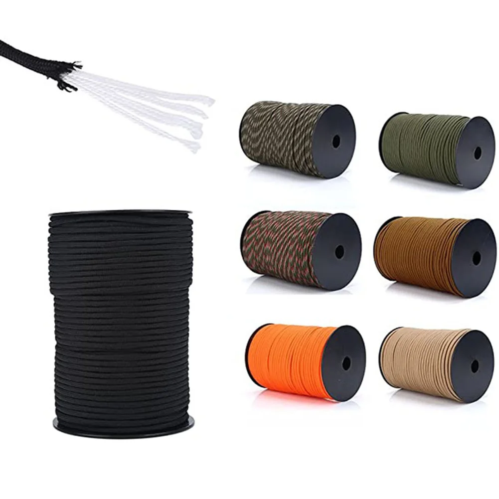 

1pc Paracords 100M 7-Core-Paracord 4mm Outdoor Parachute Cord Tent Lanyard Strap Clothesline Climbing Caving Ropes Cords Slings