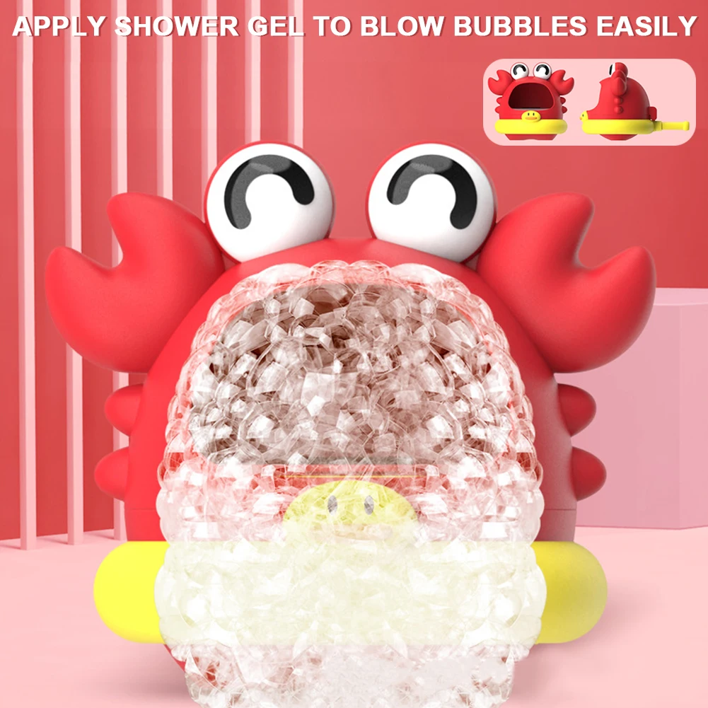 Outdoor Blowing Bubble Cute Cartoon Shark And Crab Swimming Bathtub Soap Machine Toy For Children Baby Bathing Funny Toys