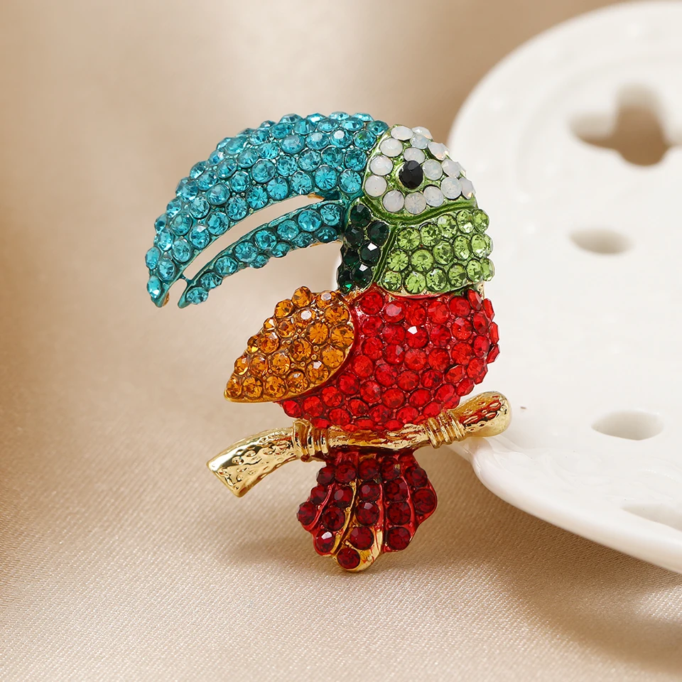 Muylinda-女性用ラインストーンブローチ,鳥の形をしたブローチ