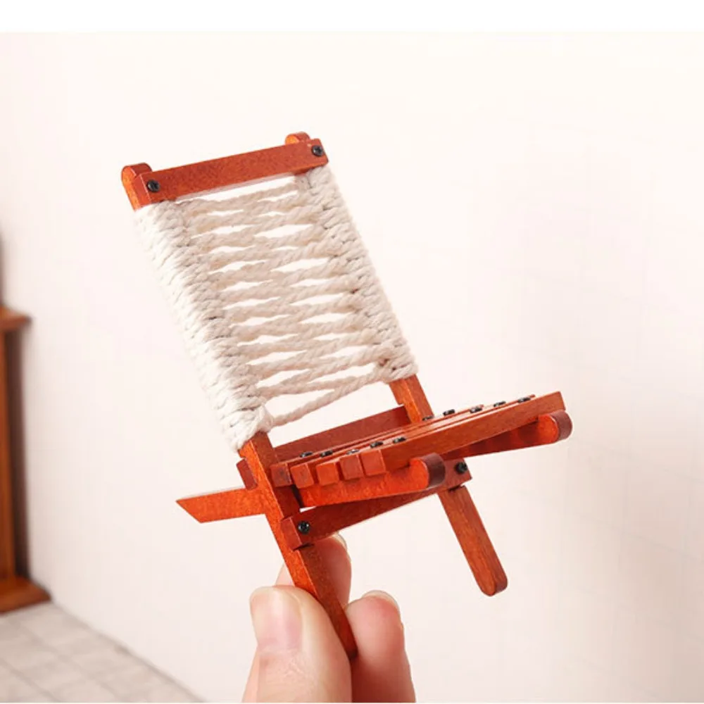 

Деревянный кукольный домик, складной шезлонг, модель миниатюрного кукольного домика, мини складной стул, мини кукольный домик, стул, мебель