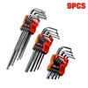 9PCS L Type Double-End Screwdriver Hex Wrench Set Allen Key Hexagon Flat Ball Torx Star Head Spanner Key Set Hand Tools 1