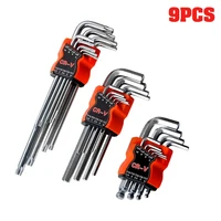 9PCS L Type Double-End Screwdriver Hex Wrench Set Allen Key Hexagon Flat Ball Torx Star Head Spanner Key Set Hand Tools 1