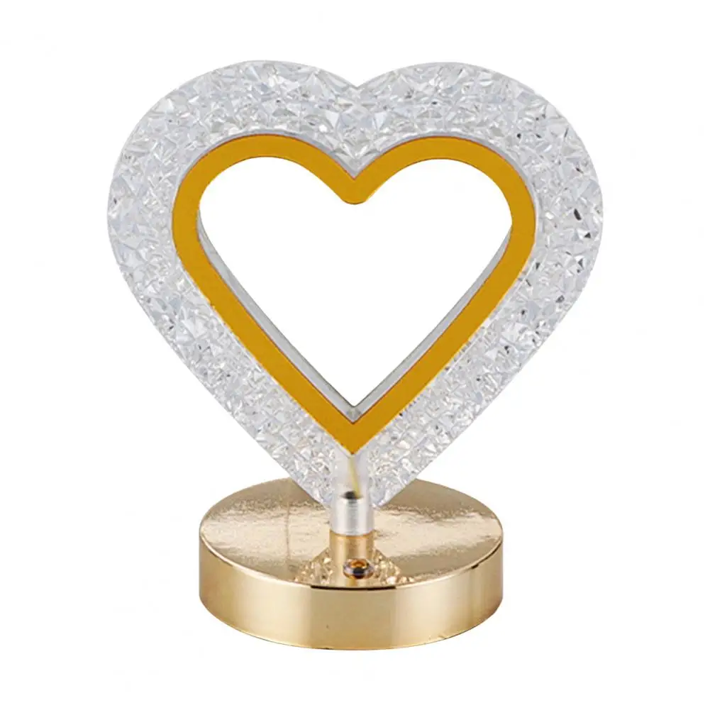 Heart Shaped Crystal Table Lamp