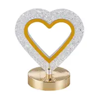 Heart Shaped Crystal Table Lamp