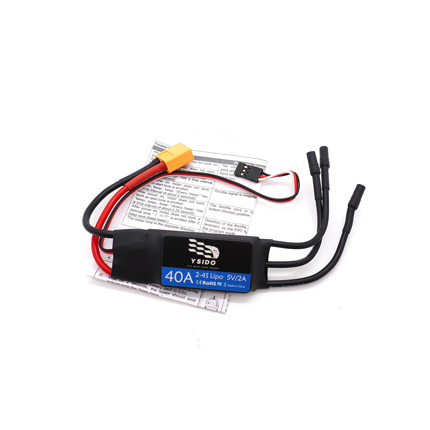 RC 고정익 ESC 80A 50A 40A 30A 10A ESC 속도 컨트롤러 2-7S 5V/5A BEC 포함, 원격 제어 FPV 쿼드콥터 비행기 헬리콥터용