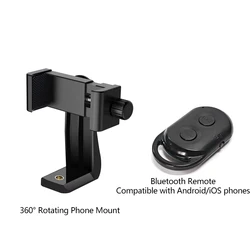 Universal Rotatable Tripod Adapter with Adjustable Mount (Bluetooth Remote Kit)