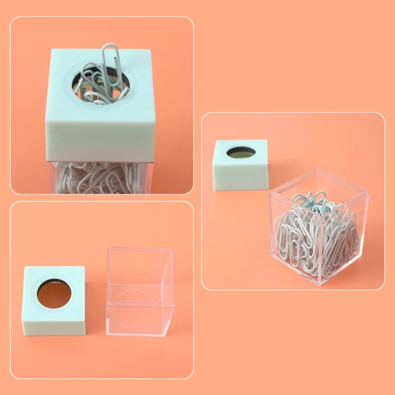 Magnetic Paper Clip Holder with Paper Clips Cute Office Supplies for Desk Organizer Magnetic Paper Clip Dispenser Box K1KF 6