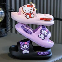 Sanrio Children's Slippers Summer Cute Cartoon Kuromi Boys and Girls Non Slip Soft Soled Indoors and Outdoors Beach Shoes 1