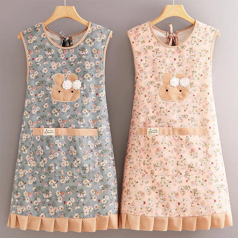 쿡웨어 주방에서 편안한 요리를 위한 캔버스 앞치마와 조끼 세트