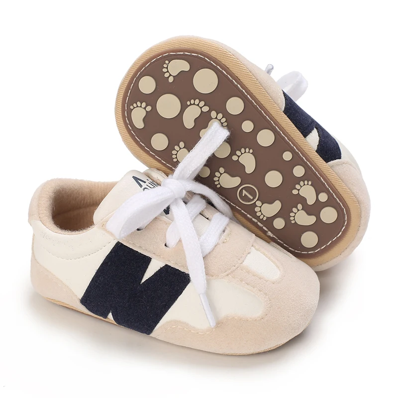 Newborn Baby Classic Sneakers Letters Splicing Baby Casual Shoe Anti-slip Hundred Walking Baby Boys Girls Baby Shoes 0-18 Months 5
