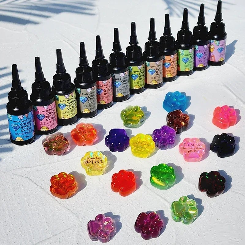

12 цветов УФ-полимер клей прозрачный драгоценный камень УФ-полимер быстроотверждаемый клей для самостоятельной сборки кристаллический клей для изготовления ювелирных изделий Быстросохнущий прозрачный