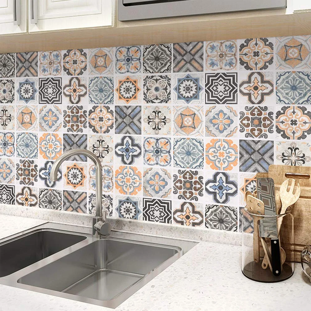 3D wallpaper 40 cm oil -proof kitchen furniture self -stick de PAREDE bathroom tile tile ethylene sticker 5