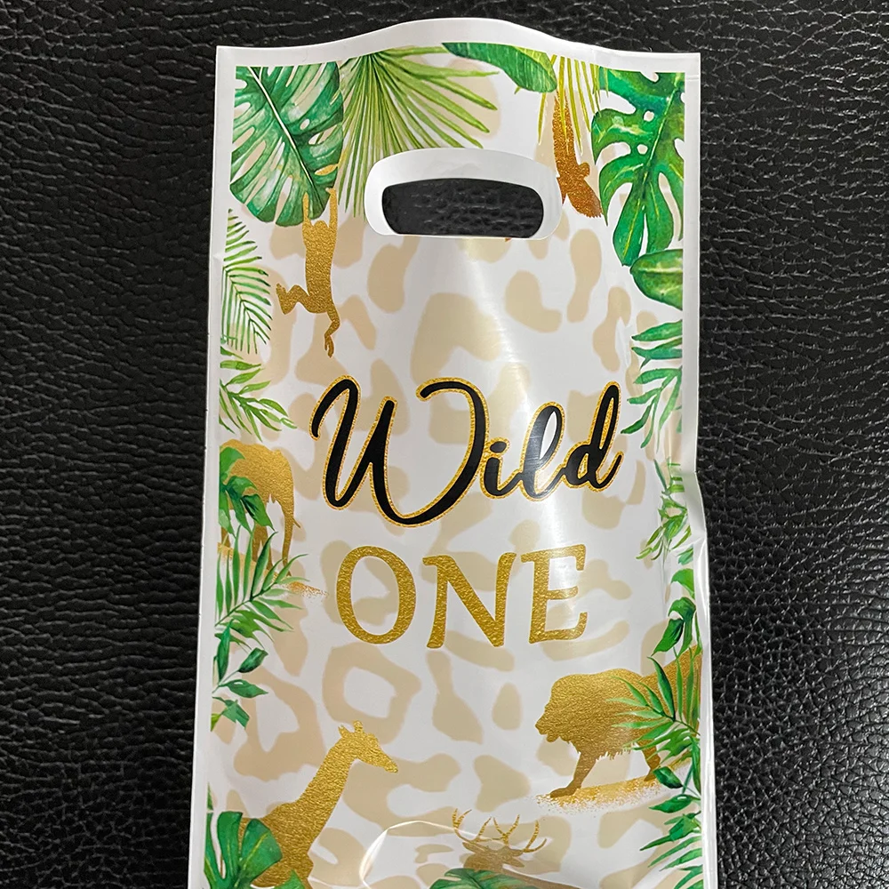 

Wild One Party Gift Bags 20 Packs Jungle Safari Party Favors for Kids Wild One Candy Bags Party Decorations