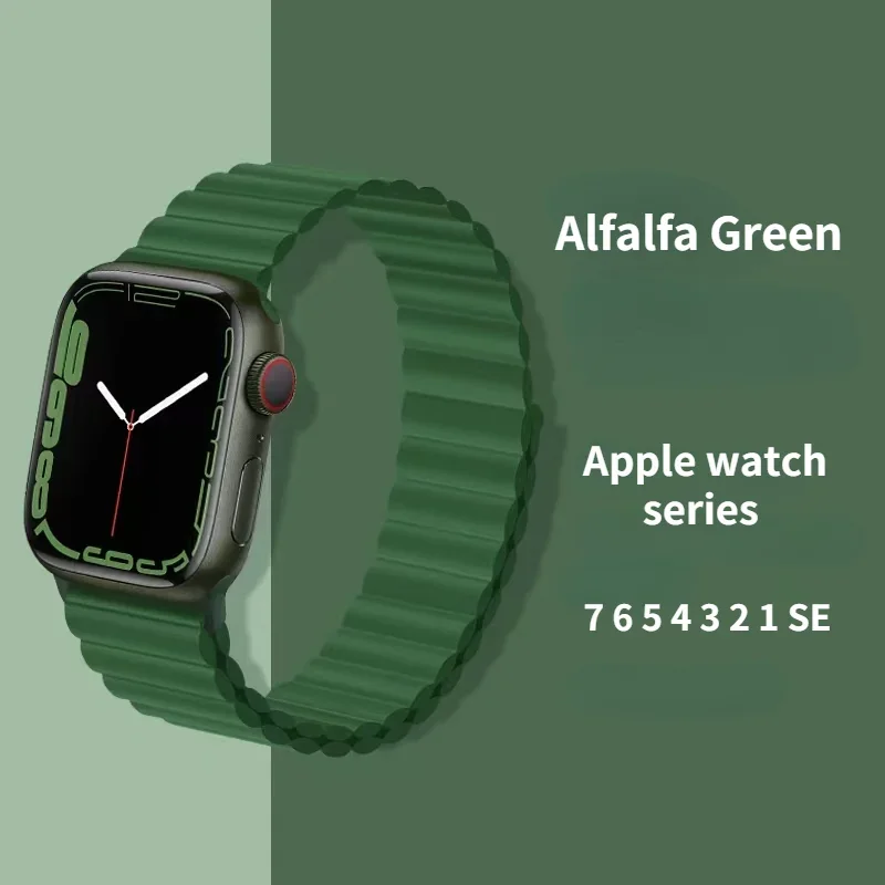Silicone Magnetic Strap for Apple Watch Band Ultra2 49mm 9 8 7 45mm 41mm Bracelet Wristband for 6 5 4 SE 44mm 40mm 3 38mm 42mm