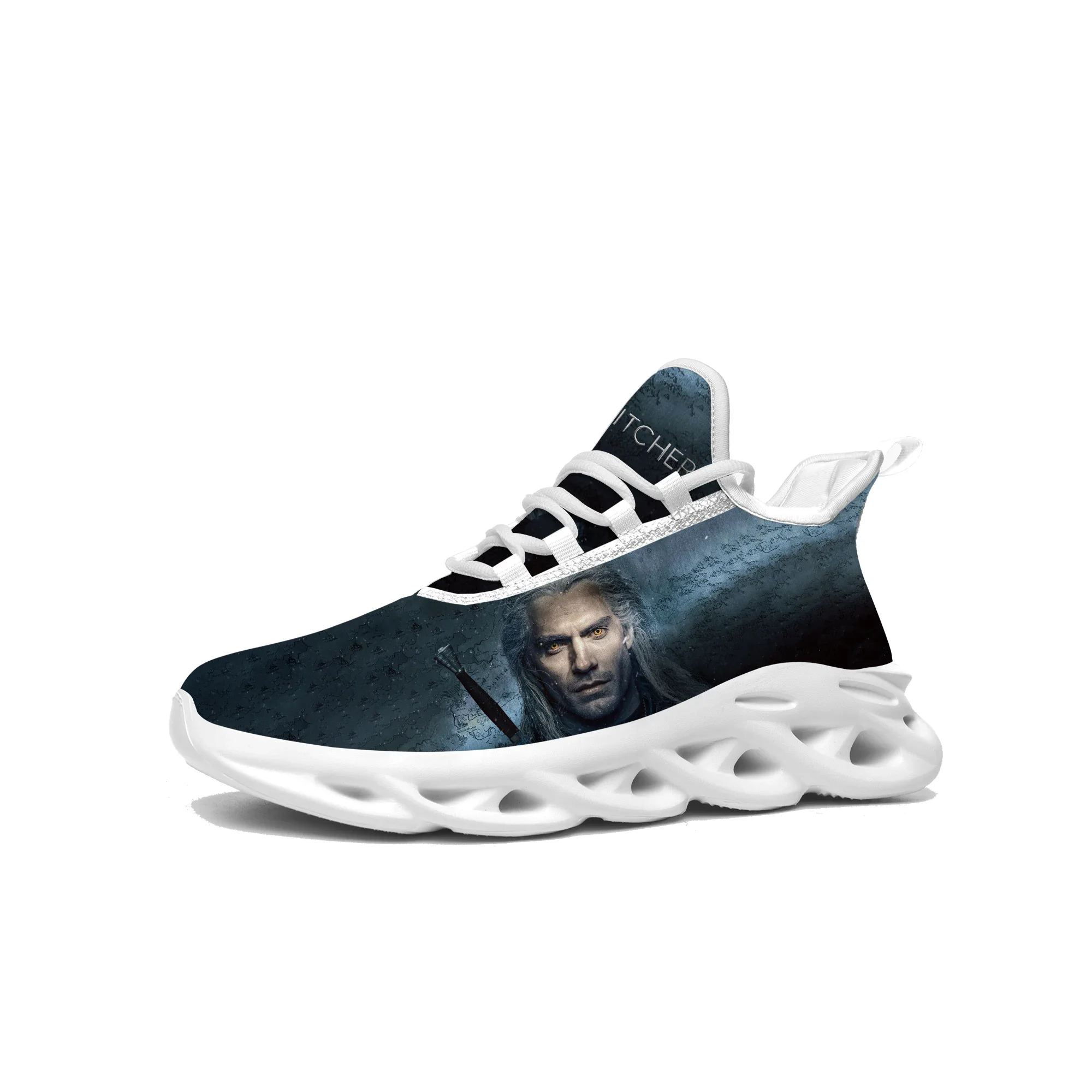 The-Witcherr Flats Sneakers Mens Womens Sports Running Shoes High Quality Symbol Wolf Sneaker Lace Up Mesh Footwear custom Shoe