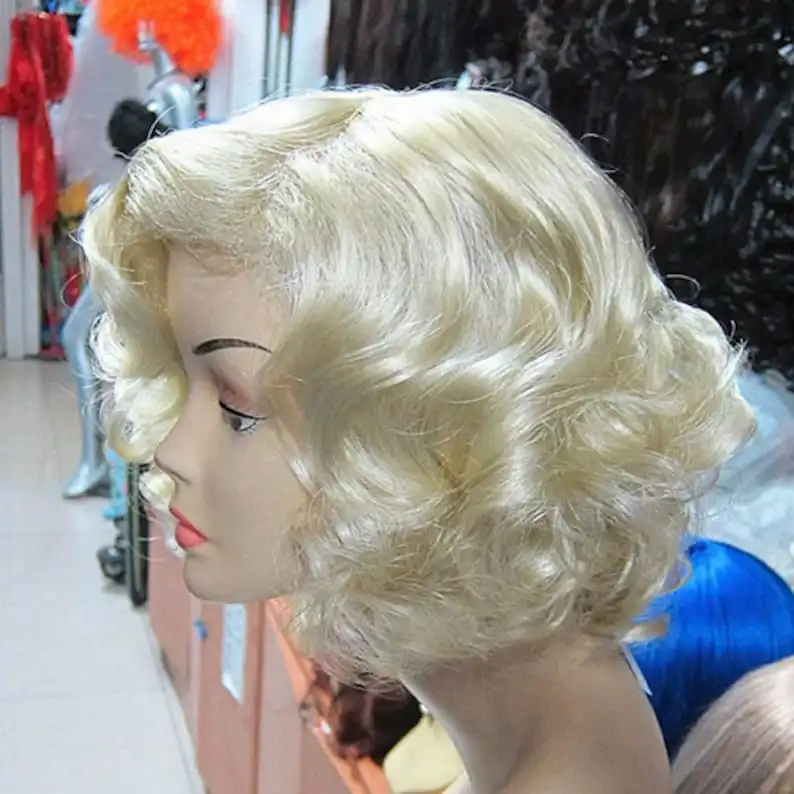 Cosplay Marilyn Monroe wig Light Blonde Curly Short Synthetic Wig For Women 코스프레 Party Anime Wigs