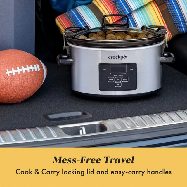 Crockpot 4-Qt. Digital Countdown home Kitchen Slow Cooker, Black