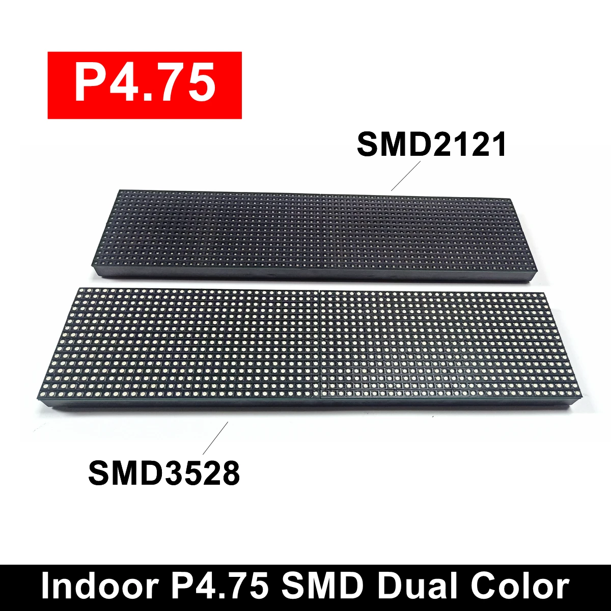 Indoor P4.75 SMD Dual Color LED Module 64x16 Pixels 304x76mm Moving Display Panel