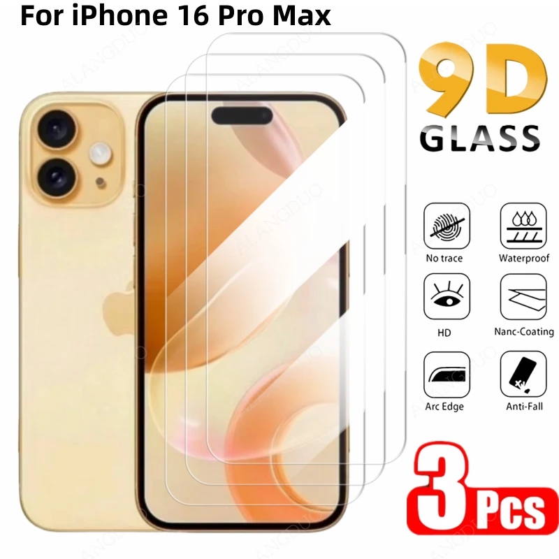 

Защитное стекло для iPhone 16 Pro Max 15ProMax 15, закаленное стекло с полным покрытием для iPhone 15 Pro Max, защитное стекло HD, 3 шт.
