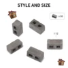 60 Packs Cinder Blocks 1/12 Scale Mini Bricks Concrete Miniature Bricks Tiny Landscaping Dollhouse Accessories 2