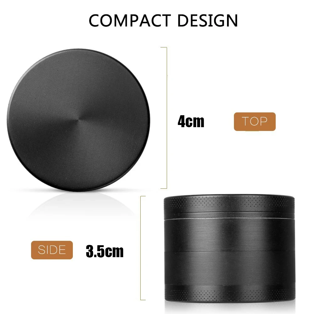 Multicolor Smoke Herb Grinder with Scraper - Premium Zinc Alloy 4-Part Crusher