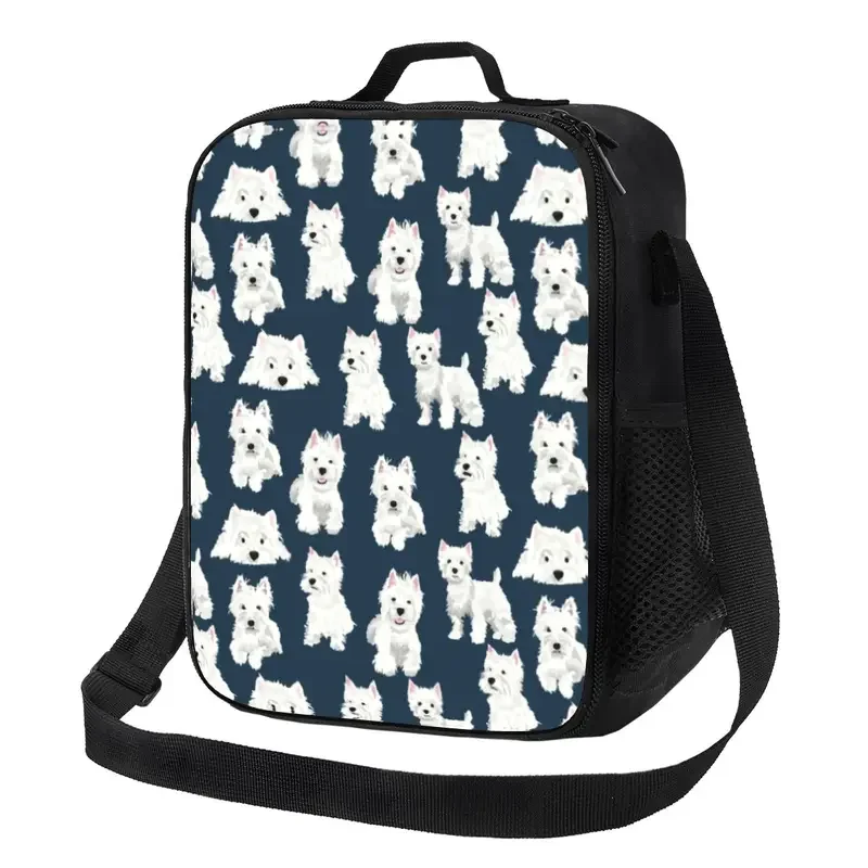 

West Highland White Terrier Dog Portable Lunch Box for Multifunction Westie Puppy Thermal Cooler Food Insulated Lunch Bag Office
