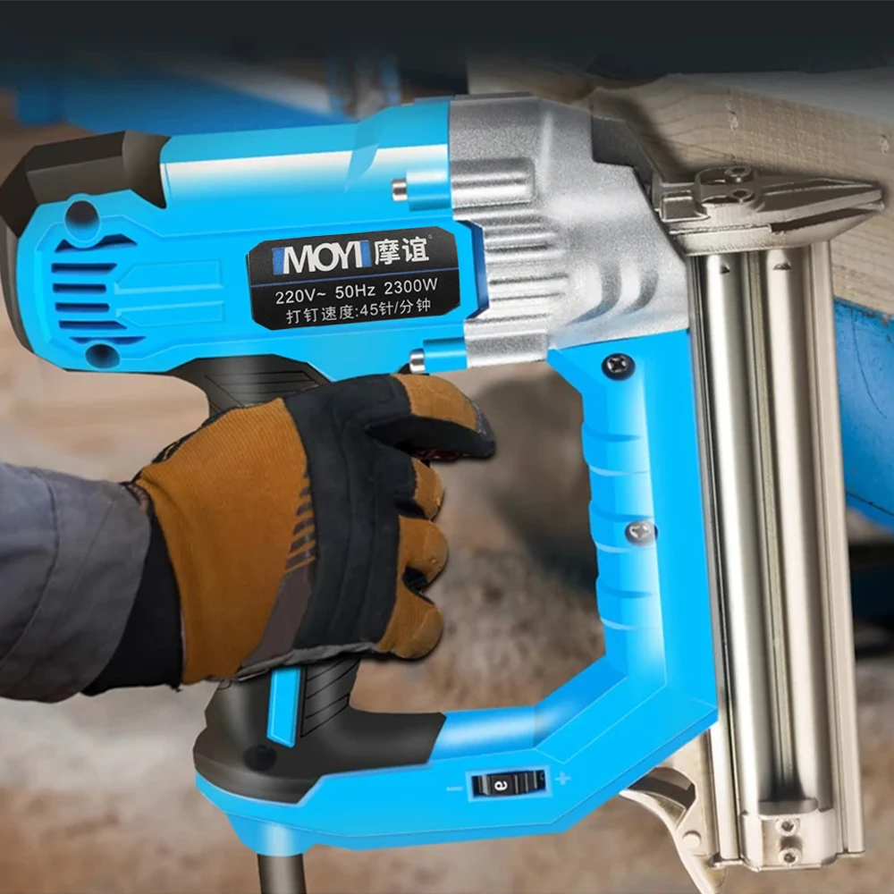 Electric Nailer Woodworking 220V 2300W Electric Straight Nail F30/F25/F20/F15 Furniture Nailer Nailing Tools 5