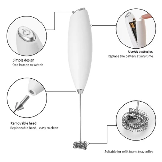 Frullino per le uova elettrico montalatte senza fili portatile caffè Cappuccino montalatte Mini frullatore per uso domestico 2