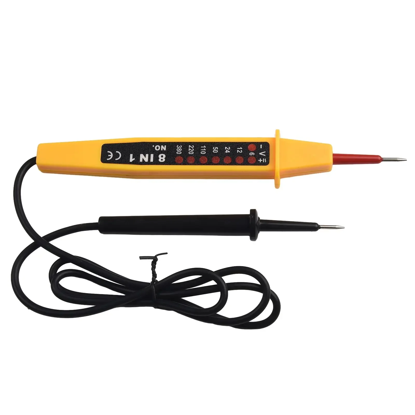 

8 In1 Voltage Tester Voltage Tester 50 - 500Hz 6-12 - 24 - 50VDC Dimensions Display Elements Frequency Range Material