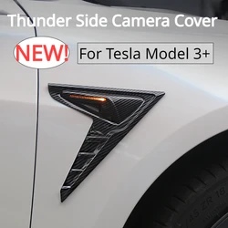 Side Camera Cover For Tesla Model 3+ Thunder Fender Flanks Wing Blade Panel Spoiler Covers New Model3 Highland 2024 Accessories