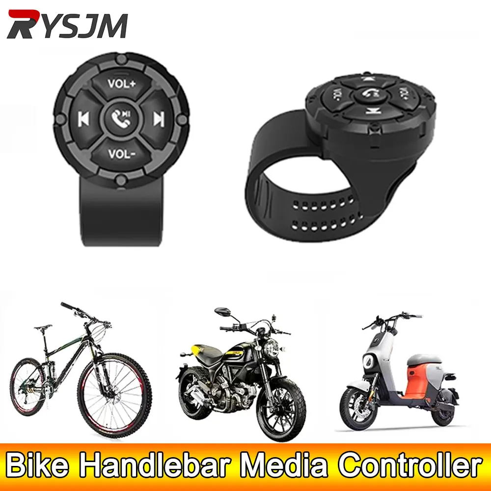 AD Car Steering Wheel Control 5 Keys Bluetooth-compatible Remote Button Helmet Earphone Motorcycle Handlebar Media Controller