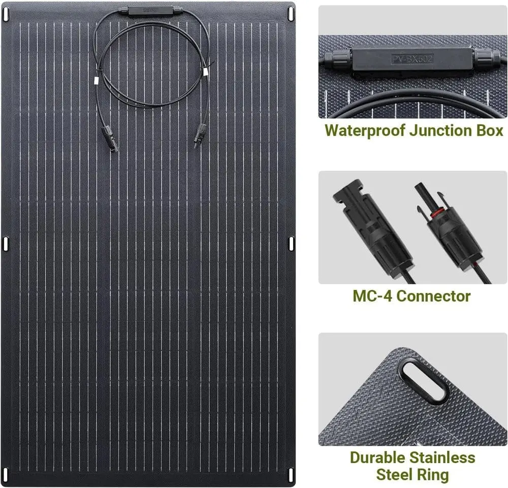 ALLPOWERS Balcony Power Plant SF200 200W / 100W SF100 Portable Flexible Solar panel IP68 for Power Station off-grid Rooftops RVs