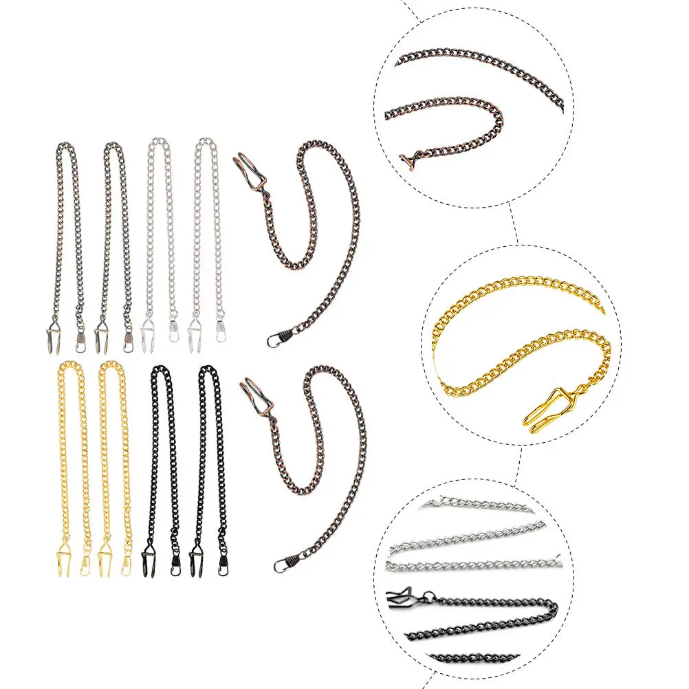 10Pcs 빈티지 포켓 시계 체인 합금 레트로 패션 체인 교수형 조끼 체인 청바지 DIY 시계 장식 체인