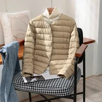 2023 New Arrivals Autumn Winter Warm Women White Duck Down Slim Jackets Female Fashion Ultra Lightweight Packable Puffer Coats - Image 2