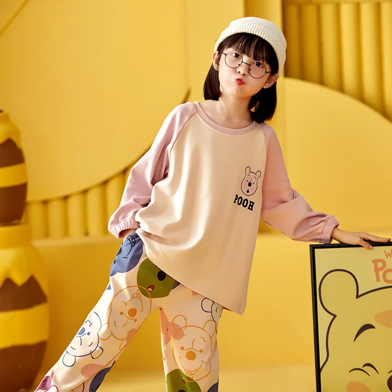 

Children's pajamas Spring and autumn cotton long sleeve children's little girl Cutie cartoon family home suit