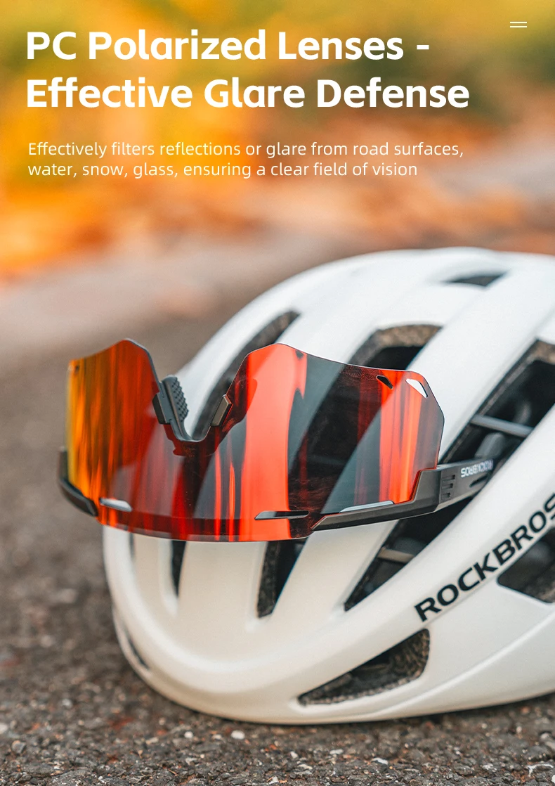 Rockbros Fahrrad brille MTB Rennrad Brillen fahren Golf brille Schutz Sport UV400 Sonnenbrille polarisiert/photo chrom – Detail 10