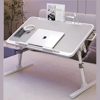 Tavolo pieghevole per laptop sollevabile per supporto da letto Scrivania per apprendimento pigro Scrivania per computer per studenti per lavorare leggere con cassetto del radiatore