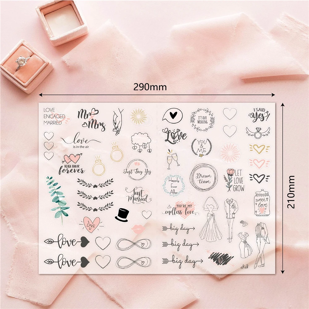 Decorative Stickers Decorative Labels Stickers Paper Stickers Adhesive Stickers Self Adhesive Stickers Floral Stickers 230pcs Wedding Bliss Stickers Waterproof Removable Wedding Theme Love Eucalyptus Engagement Plan Cute Stickers Gift Packing