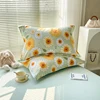 Daisy Cotton Sheet Set Queen Size Kids Room Botanical Flower Bedding Set Bed Sheets and Pillowcases Flat Sheet for Bedroom Decor 5