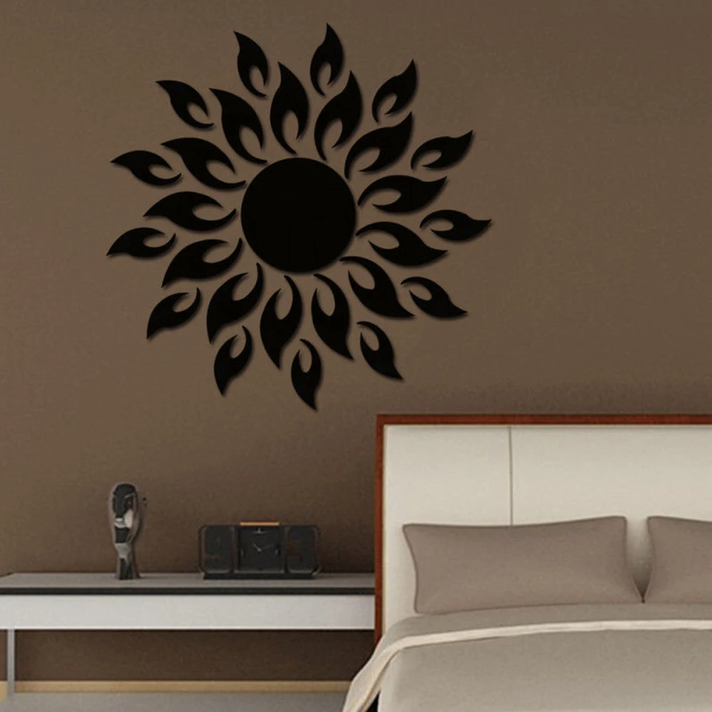 

Home Decoration Acrylic Mirror Sun Flower Easy To Apply And Remove Multiple S Mural Decal Art Removable Wall Sticker