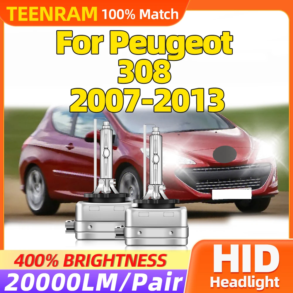 D1S HID Xenon Headlight Bulbs 6000K White 12V Xenon Lamps 35W Plug And Play for Peugeot 308 2007-2013