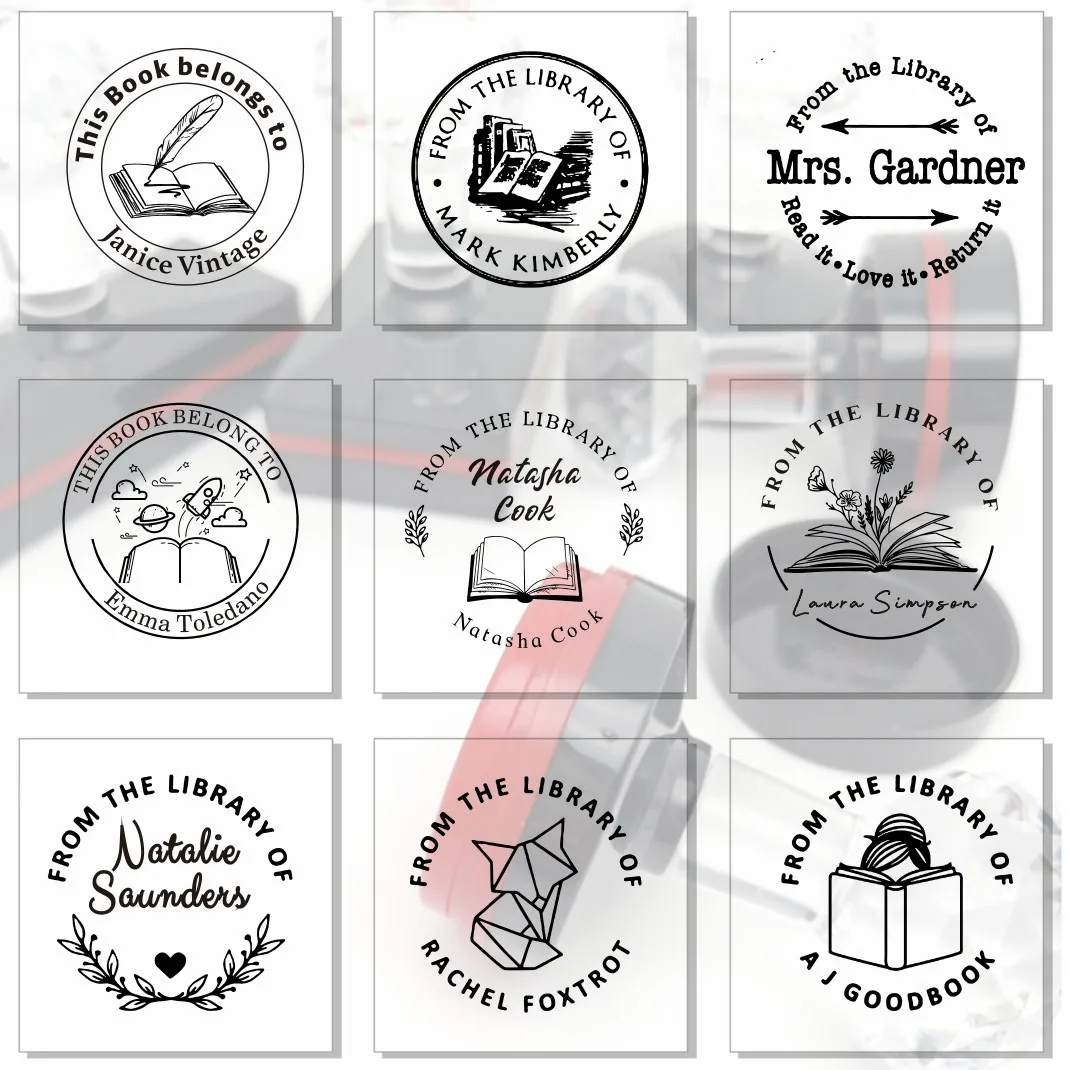 Personalized Ex Libris Stamp Custom photosensitive cat ink stamp for  EXLIBRIS book Self Inking for invitation