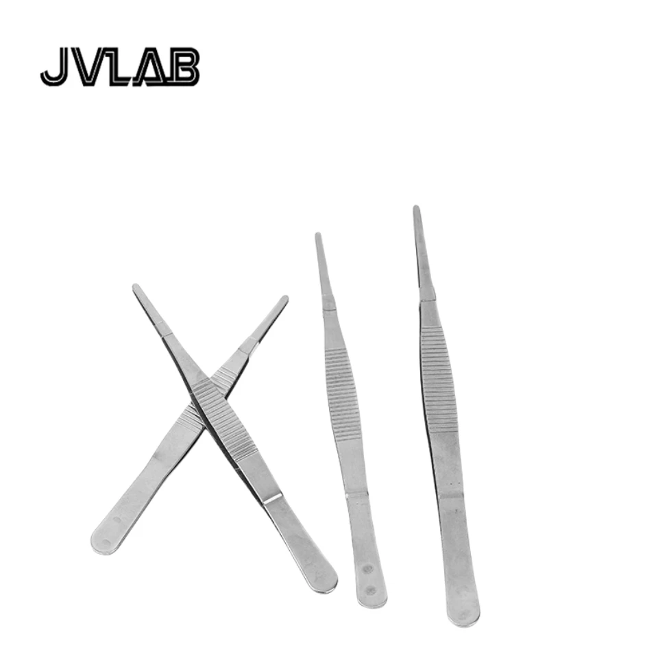 403 Stainless Steel 12.5cm Bend Tweezer JVLAB Craft Repairing Tool Clamp Clip